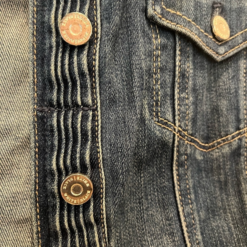 White House Black Market Blue Jean Jacket - Picture 3 of 6